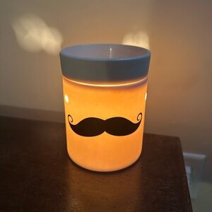 Scentsy Mustache Candle Holder - Cream and Black